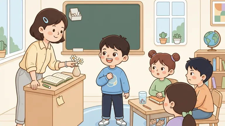 学生在课堂上介绍自己的中文名字