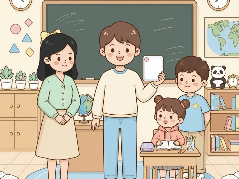 A student introducing a Chinese name in class.